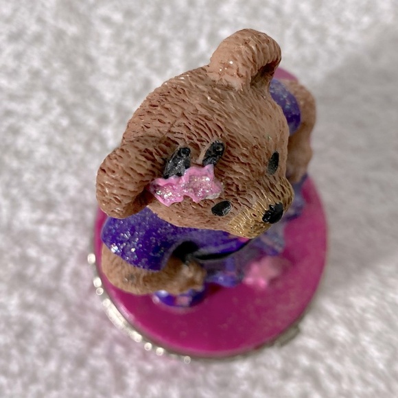 Vintage ‘99 Claire’s Purple and Pink Bear Trinket Box Collectible - Picture 9 of 9